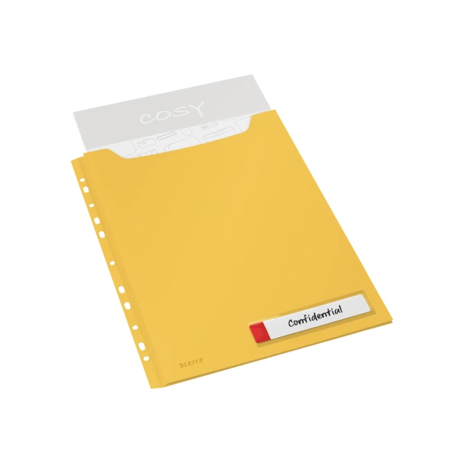 Insteekmap U-model Leitz Cosy harmonica A4 met perforatiestrip PP geel