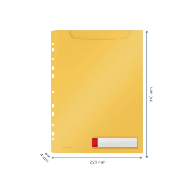 Insteekmap U-model Leitz Cosy harmonica A4 met perforatiestrip PP geel