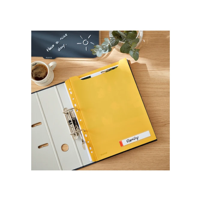 Insteekmap U-model Leitz Cosy harmonica A4 met perforatiestrip PP geel