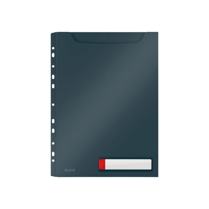 Insteekmap U-model Leitz Cosy harmonica A4 met perforatiestrip PP grijs