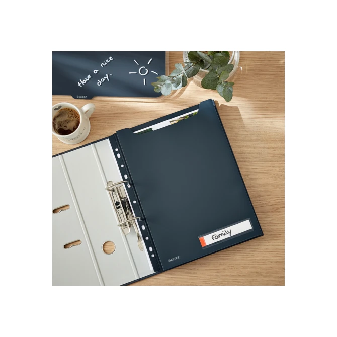 Insteekmap U-model Leitz Cosy harmonica A4 met perforatiestrip PP grijs
