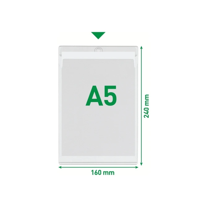 Insteekmap U-model Leitz Premium met ophangoog 0.20mm PVC A5 transparant 50 stuks