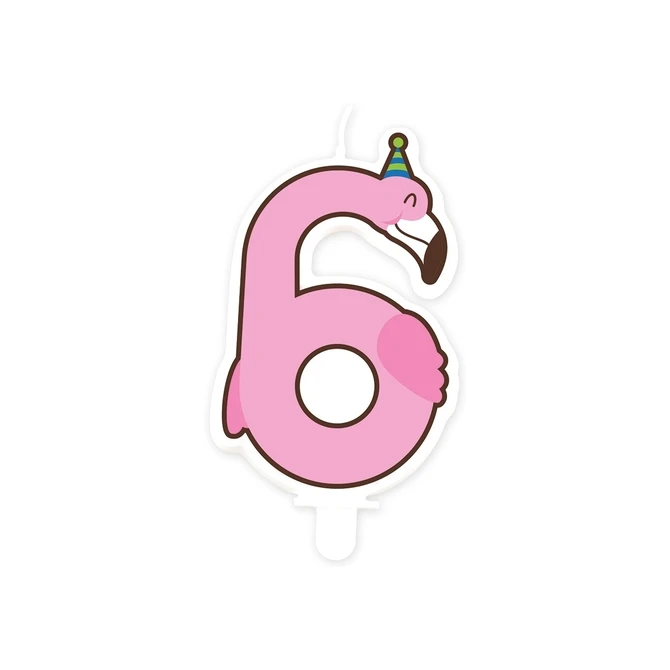 Jungle candle 6 Flamingo