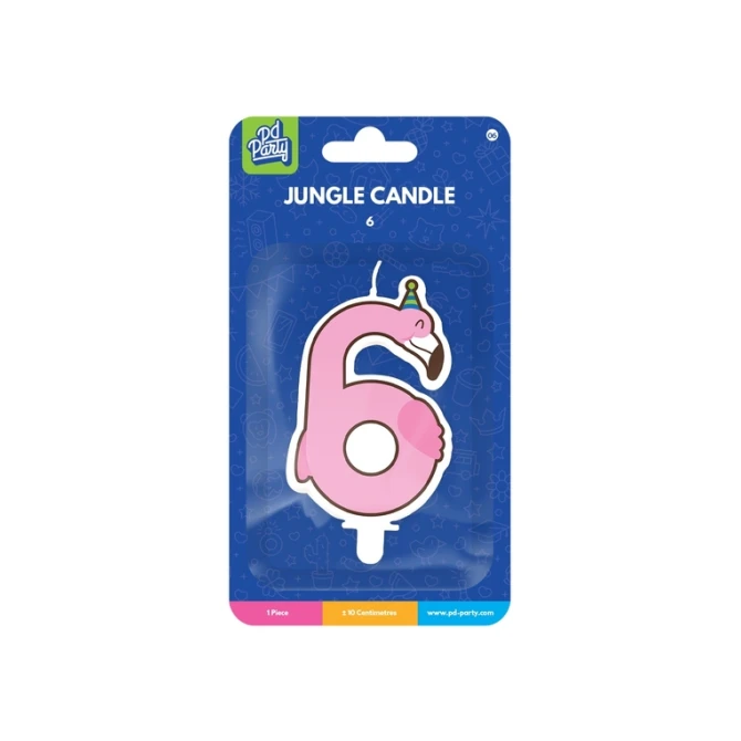 Jungle candle 6 Flamingo