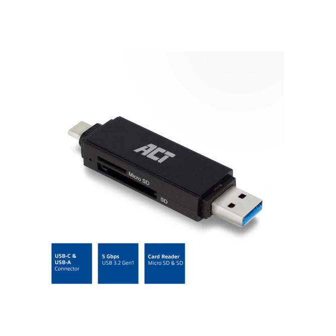 Kaartlezer ACT USB-C/USB-A 3.0