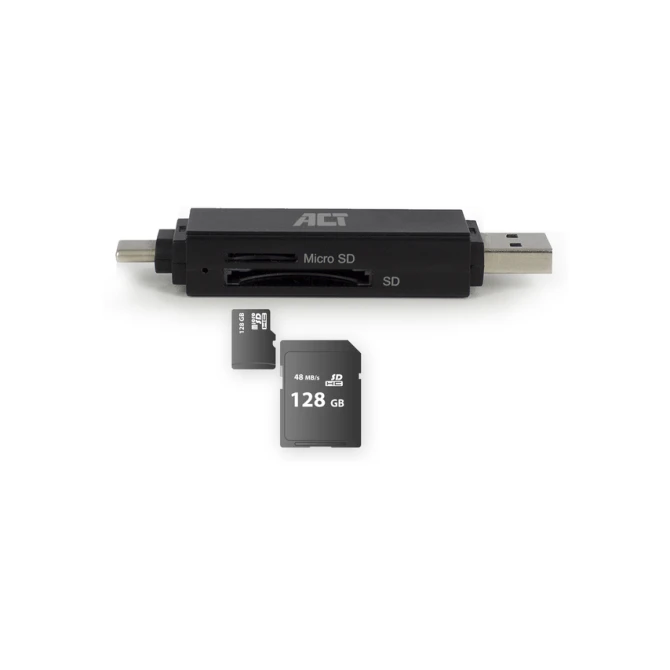 Kaartlezer ACT USB-C/USB-A 3.0