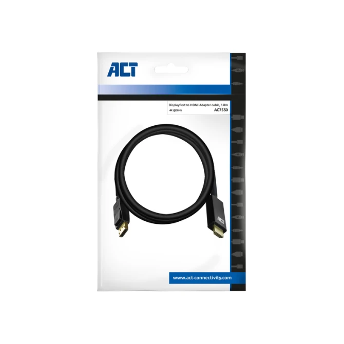 Kabel ACT DisplayPort naar HDMI 1,8 meter