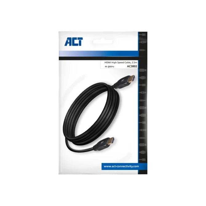 Kabel ACT HDMI High Speed type 1.4 2.5 meter