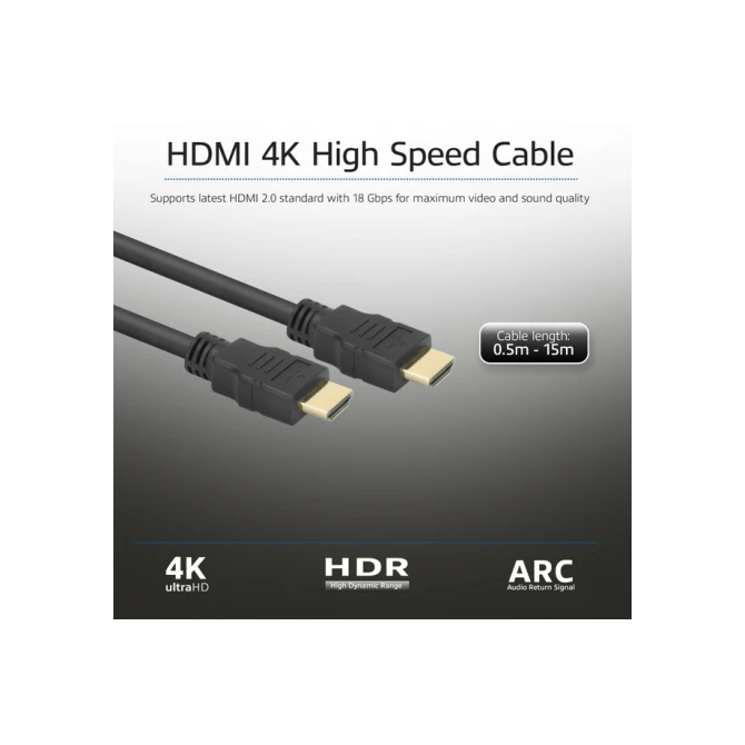 Kabel ACT HS v2.0 HDMI-A male - HDMI-A male (AWG30) 1 meter