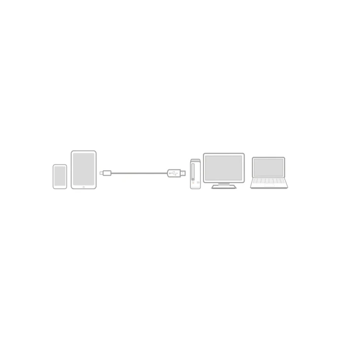 Kabel ACT USB 2.0 naar MicroB laad -en data 1 meter
