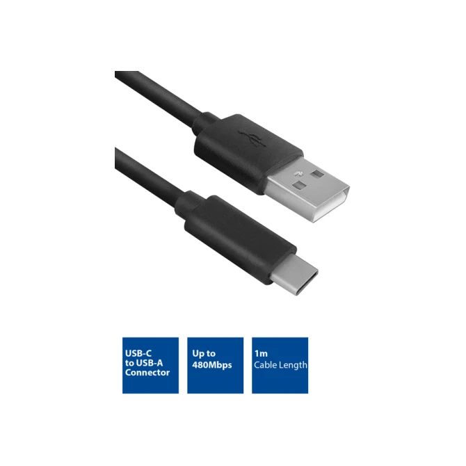 Kabel ACT USB 2.0 USB-A naar USB-C 1 meter
