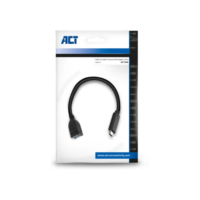 Kabel ACT USB 3.0 OTG USB-C male naar USB-A female