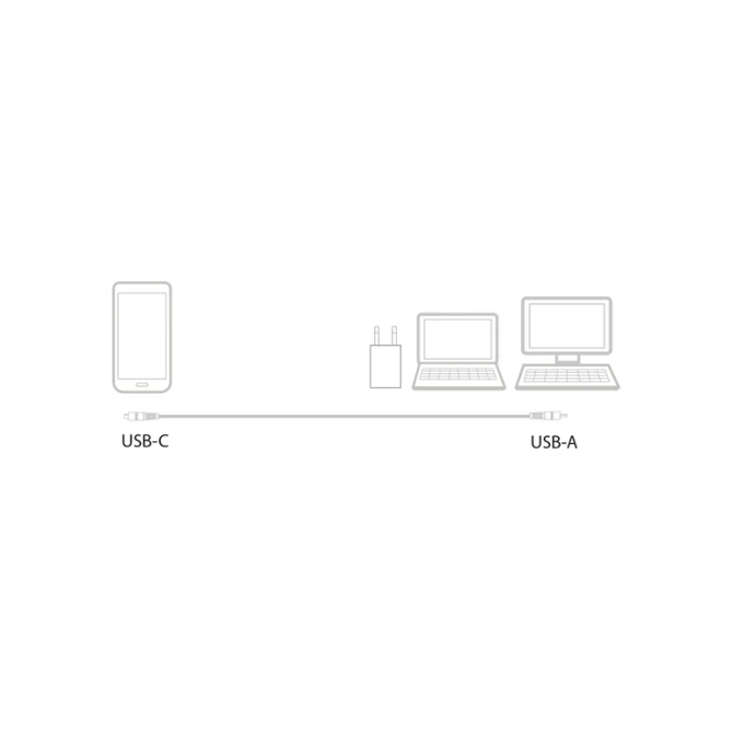 Kabel ACT USB 3.2 naar USB-C laad -en data 1 meter
