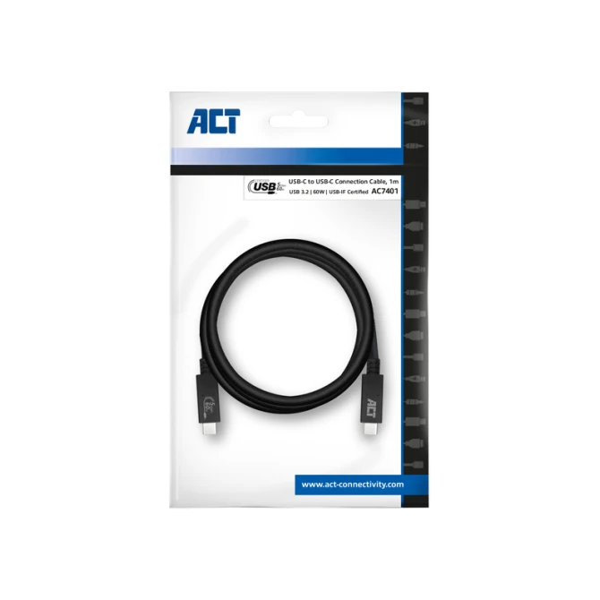 Kabel ACT USB 3.2 USB-C USB-IF gecertificeerd 1 meter