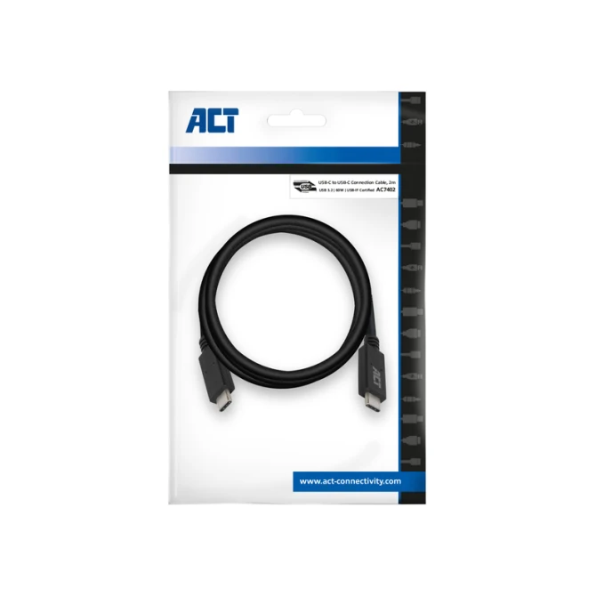 Kabel ACT USB 3.2 USB-C USB-IF gecertificeerd 2 meter Kabel ACT USB 3.2 USB-C USB-IF gecertificeerd 2 meter