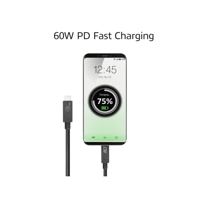 Kabel ACT USB 3.2 USB-C USB-IF gecertificeerd 2 meter Kabel ACT USB 3.2 USB-C USB-IF gecertificeerd 2 meter