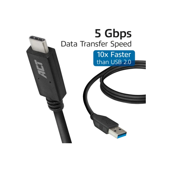 Kabel ACT USB A 3.2 naar USB-C 1 meter