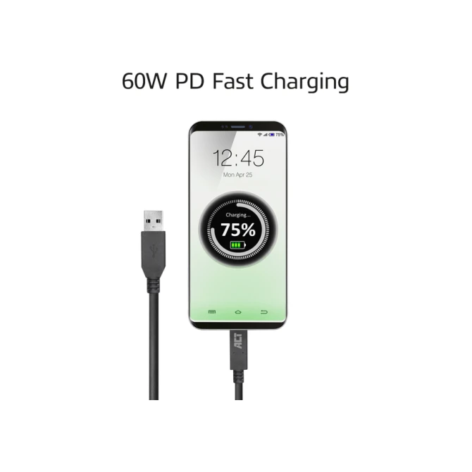 Kabel ACT USB A 3.2 naar USB-C 1 meter