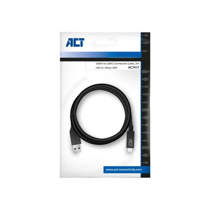 Kabel ACT USB A 3.2 naar USB-C 2 meter Kabel ACT USB A 3.2 naar USB-C 2 meter