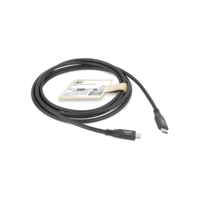 Kabel ACT USB-C 3.2 GEN.2 M/M zwart 2 meter