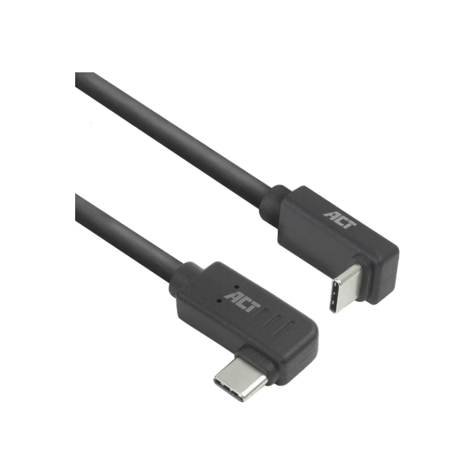 Kabel ACT USB-C hoek links/rechts USB-C hoek boven/beneden 10Gbps 1m