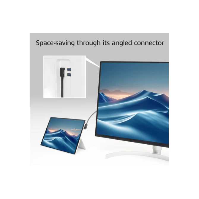 Kabel ACT USB-C hoek links/rechts USB-C hoek boven/beneden 10Gbps 2m
