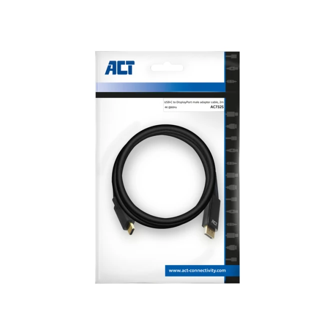 Kabel ACT USB-C naar Displayport 60Hz 2 meter