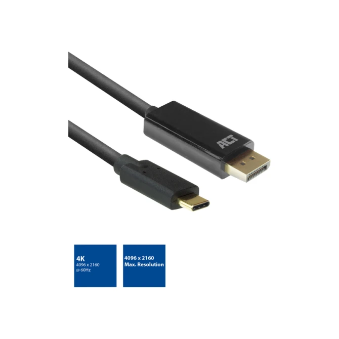 Kabel ACT USB-C naar Displayport 60Hz 2 meter