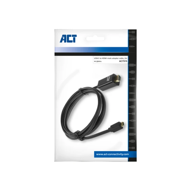 Kabel ACT USB-C naar HDMI 60Hz  2 meter