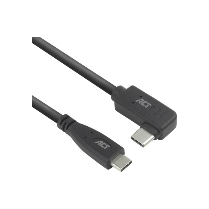 Kabel ACT USB-C standaard naar USB-C hoek 10Gbps 2m
