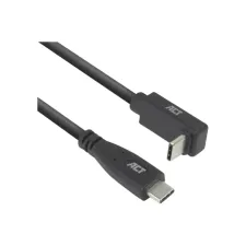Kabel ACT USB-C standaard naar USB-C hoek boven/beneden 10Gbps 1m Kabel ACT USB-C standaard naar USB-C hoek boven/beneden 10Gbps 1m