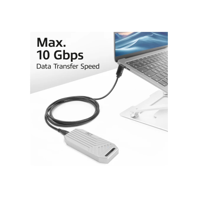Kabel ACT USB-C standaard naar USB-C hoek boven/beneden 10Gbps 1m