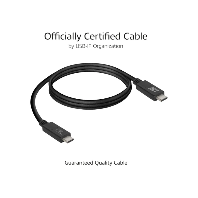 Kabel ACT USB-C USB 4 20Gbps Thunderbolt3 1 meter