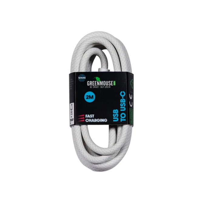 Kabel Green Mouse USB-A to USB-C data Woven 2m