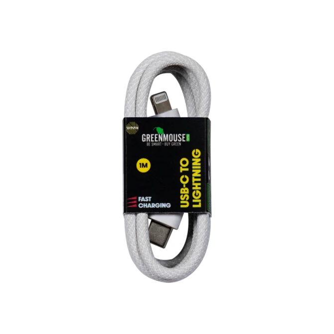 Kabel Green Mouse USB-C to Lightning data Woven 1m