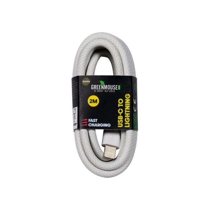Kabel Green Mouse USB-C to Lightning data Woven 2m