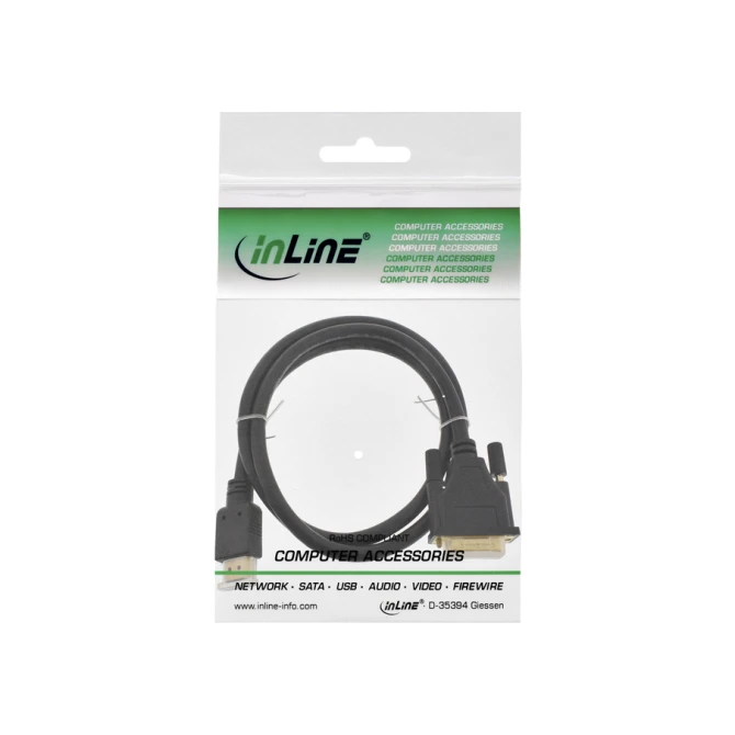 Kabel inLine HDMI DVI 18+1 pin M/M 2 meter zwart