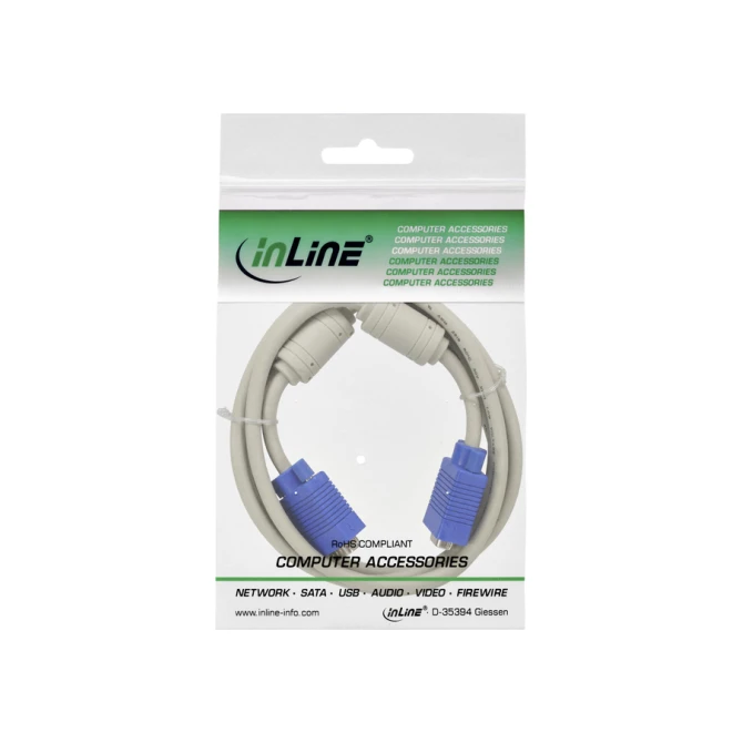 Kabel Inline S VGA 15HD M-M 2 meter beige en blauw