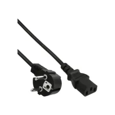 Kabel inLine STROOM C13 recht - CEE7/7 haaks 1,8 meter zwart