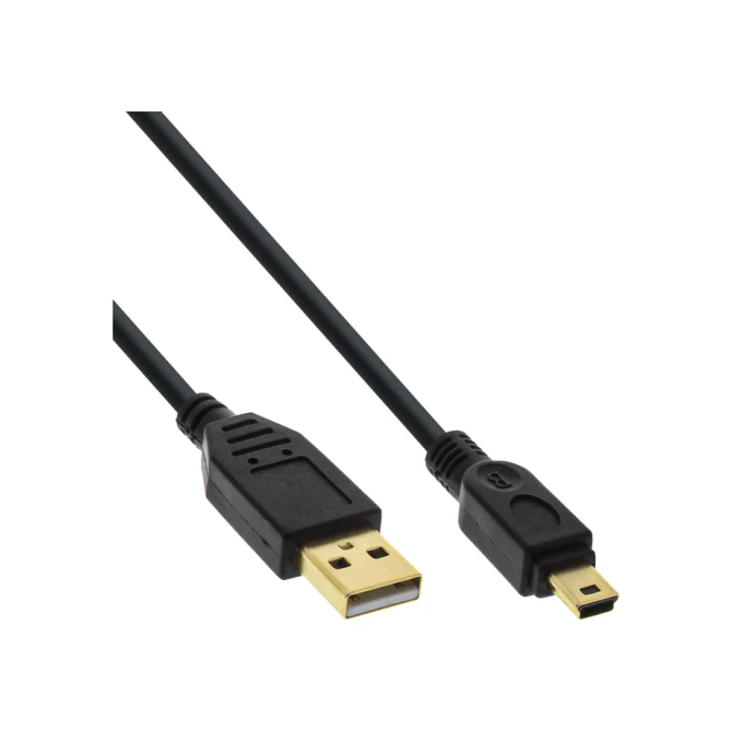 Kabel Inline USB-A USB mini-B 2.0 M 5pin 2 meter zwart