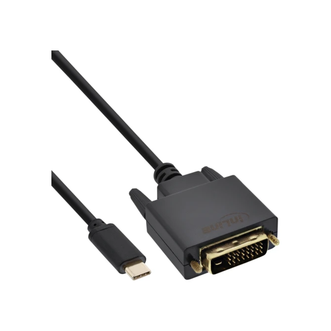 Kabel inLine USB-C DVI 24+1 3.1 1080P M/M 2 meter zwart