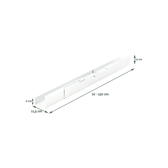 Kabelgoot BRASQ verstelbaar 75-150cm CT100 wit