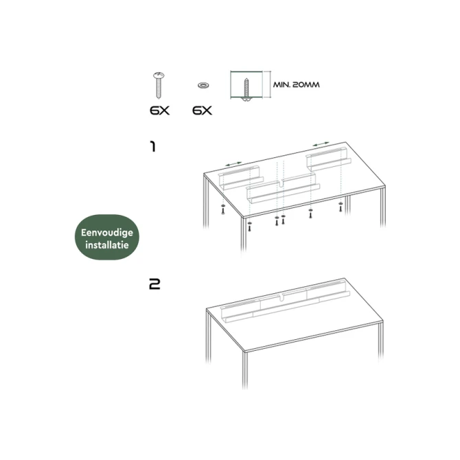 Kabelgoot BRASQ verstelbaar 75-150cm CT100 wit