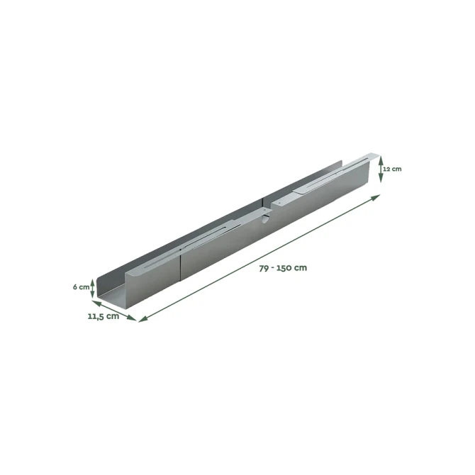 Kabelgoot BRASQ verstelbaar 75-150cm CT100 zilver