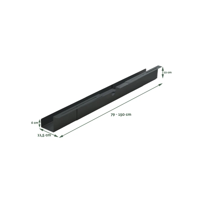 Kabelgoot BRASQ verstelbaar 75-150cm CT100 zwart