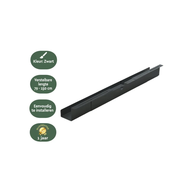 Kabelgoot BRASQ verstelbaar 75-150cm CT100 zwart