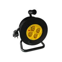 Kabelhaspel BRASQ Pro 4 voudig 10 meter zwart