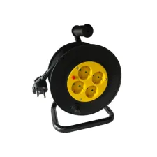 Kabelhaspel BRASQ Pro 4 voudig 10 meter zwart