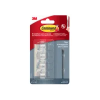 Kabelklem Command rond incl bevestigingsstrips transparant 4 stuks