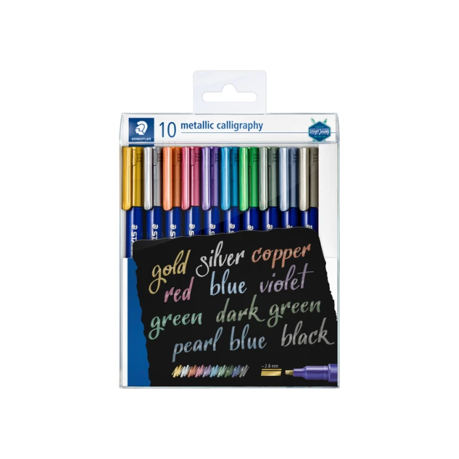 Kalligrafiepen Staedtler metallic etui à 10 kleuren